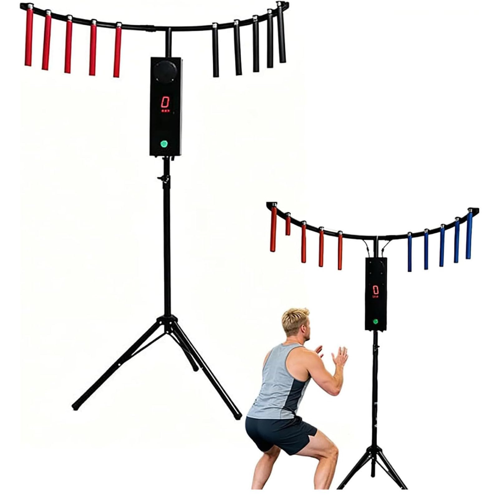 LJCSSD Catch Stick Arcade Machine – LED reaction tester with height-adjustable stand, ideal for party rentals, amusement parks and bars – improves hand-eye coordination Black