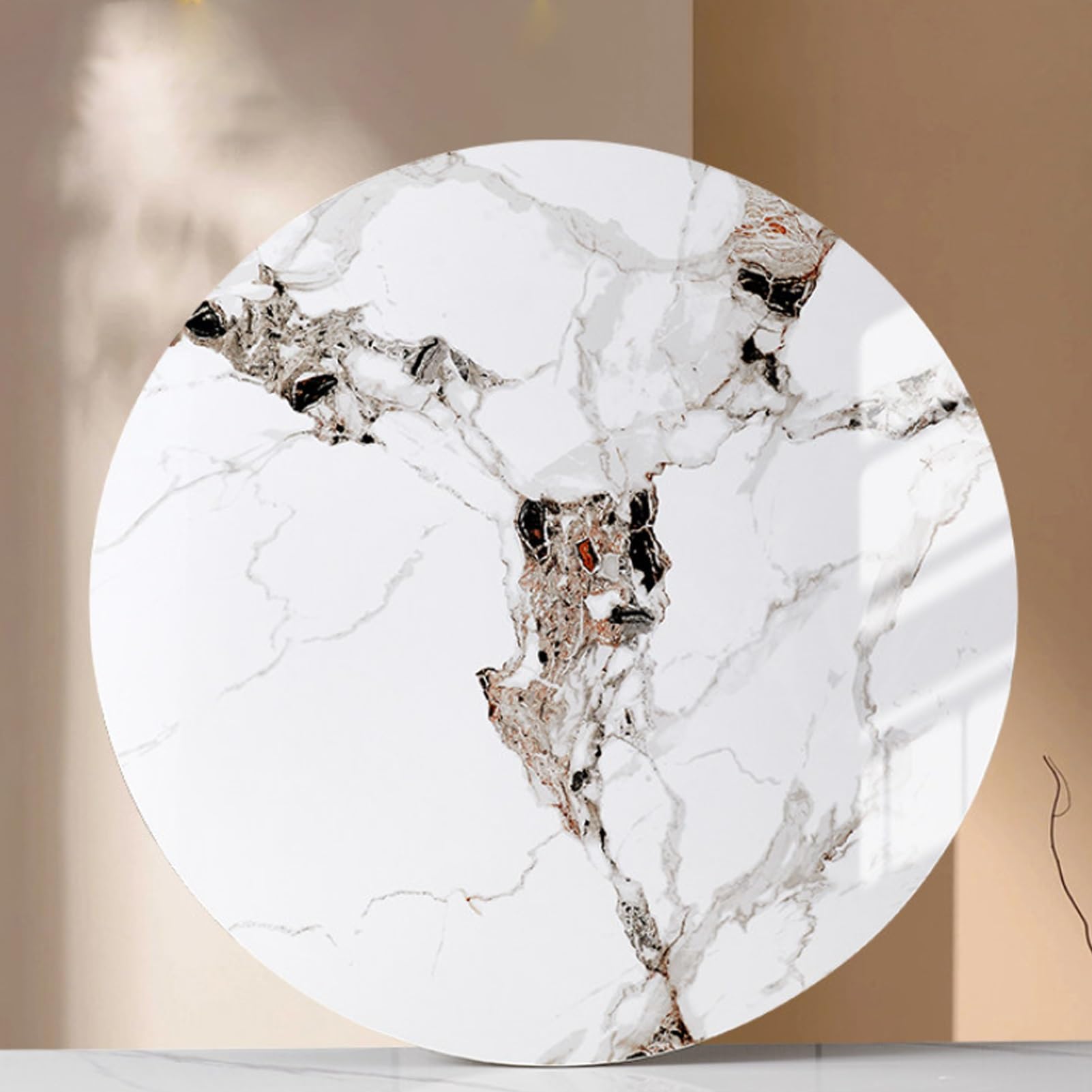 UZAMIRLEX Glass Lazy Susan Turntable, Marble Lazy Susan Turntable Multicolor Multisize Tempered Glass 360 Rotation Replacement(Multi-colored,Ø 80cm/31.5in)
