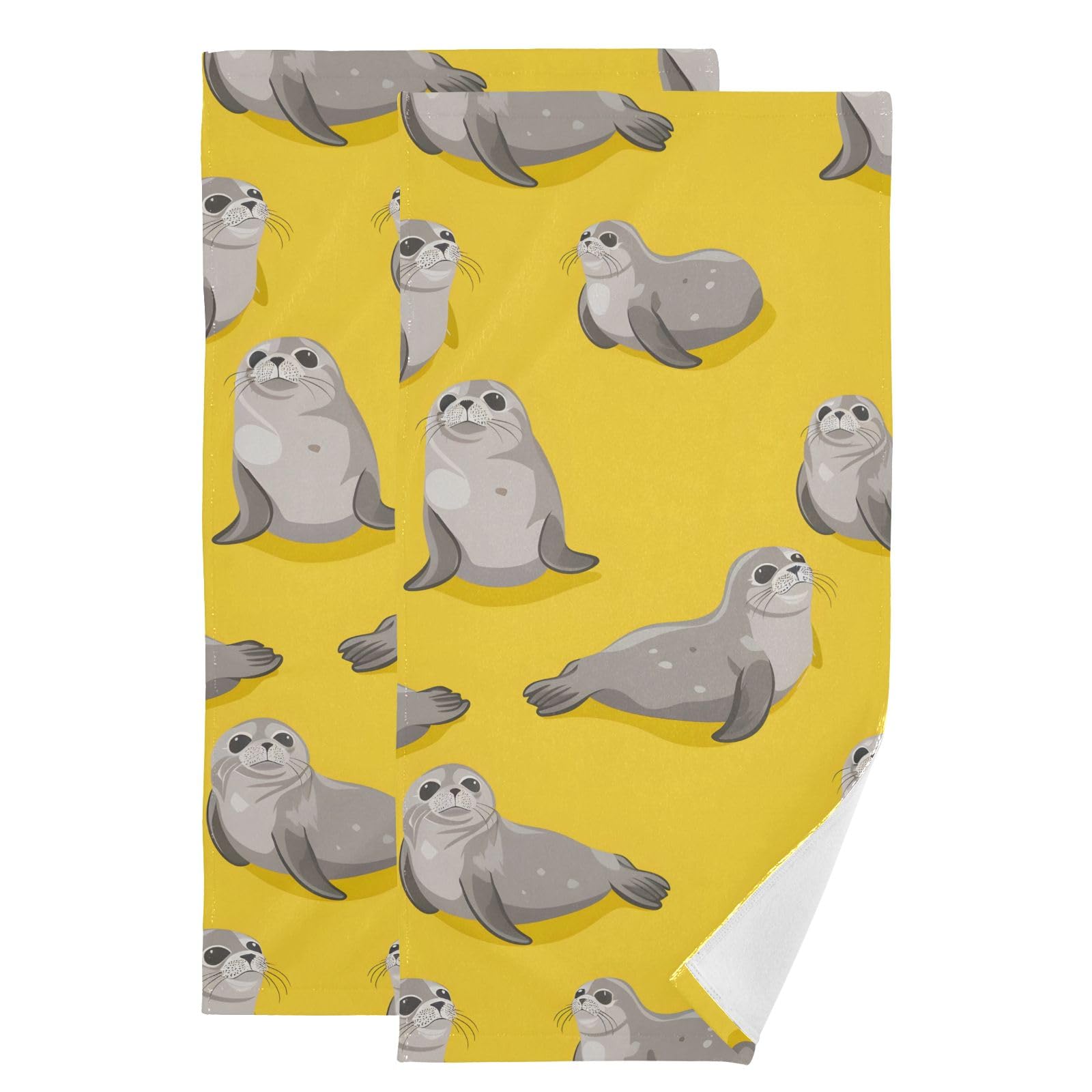 Toallas de mano para baño y gimnasio de secado rápido Seal, pack de 2 absorbentes