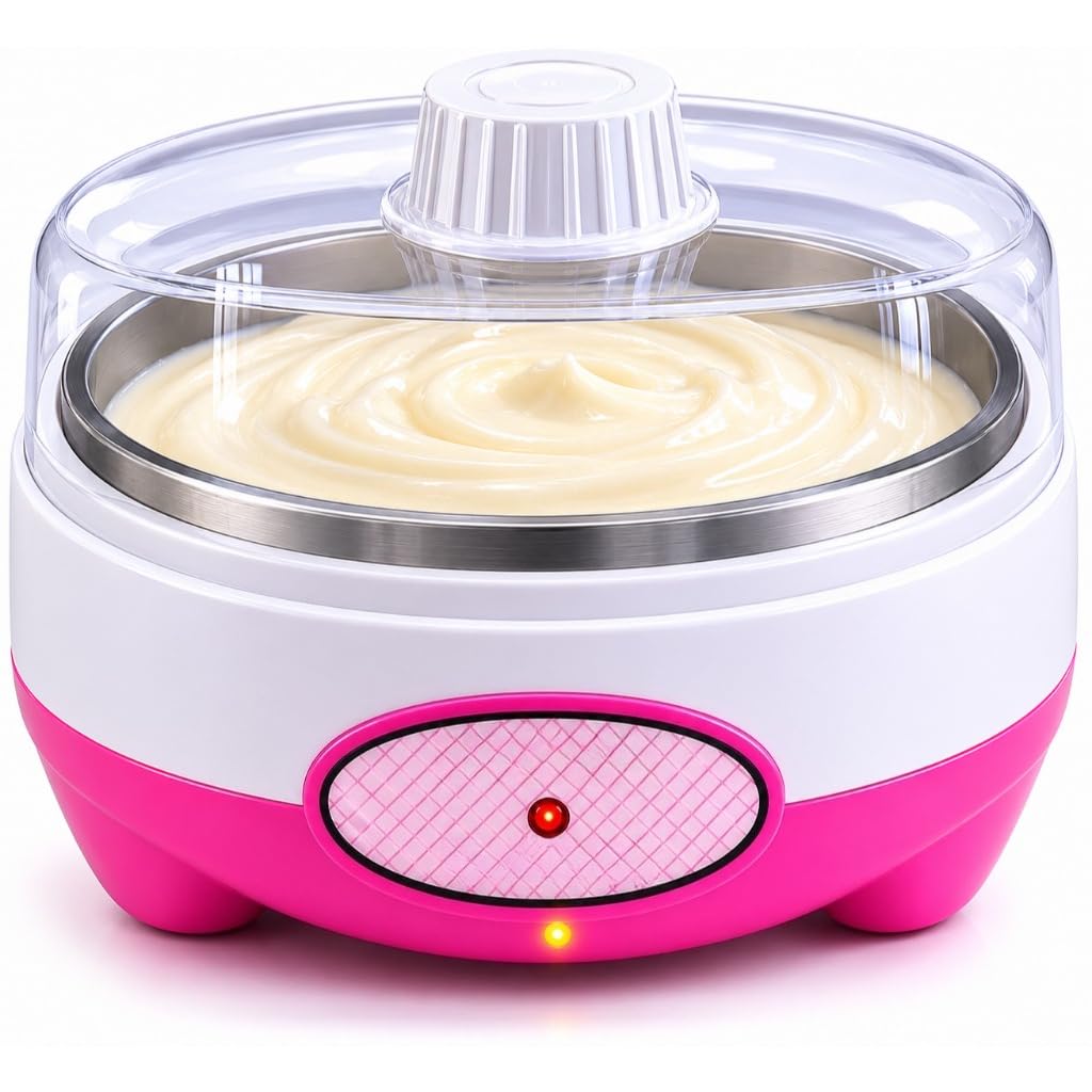 Iogurteira Elétrica Automática 1L Inox Iogurte Natural Caseiro(127V,Rosa)