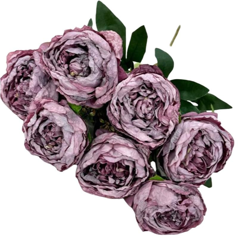 FACAIIO Ramo de flores artificiales de 7 cabezas para decoración de bodas y hogar, 42 cm de alto, para rojo o naranja, arreglo floral de seda de poliéster