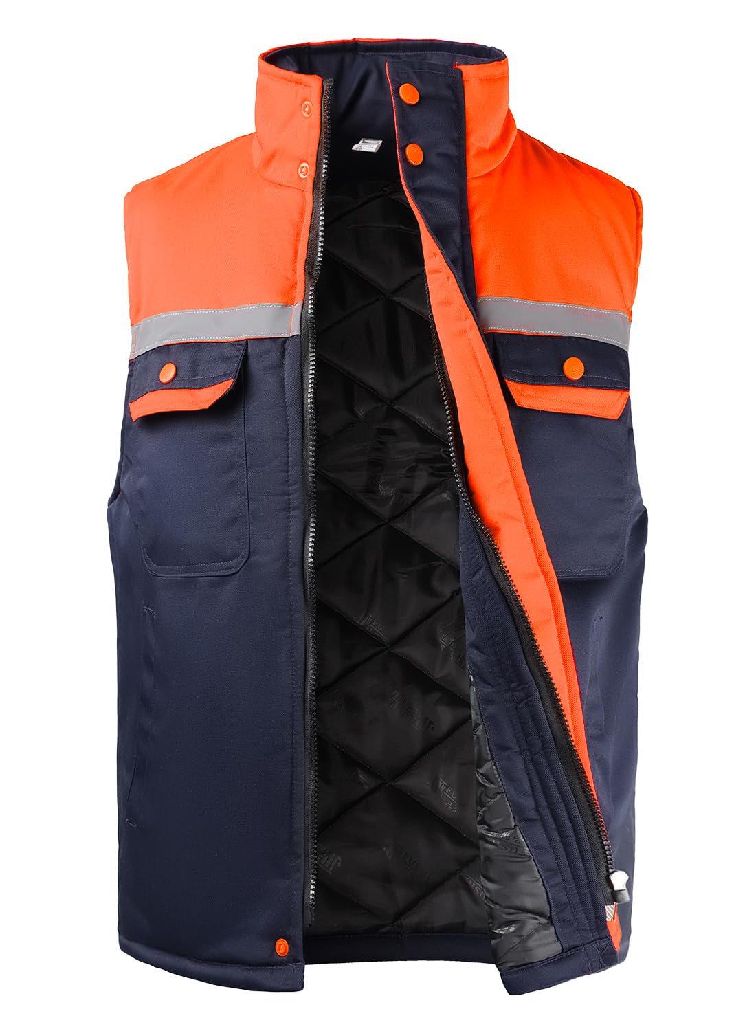 Uomo Gilet Imbottito da Lavoro Alta Visibilità Giubbotto Smanicato da Lavoro Inverno Gilet Senza Maniche