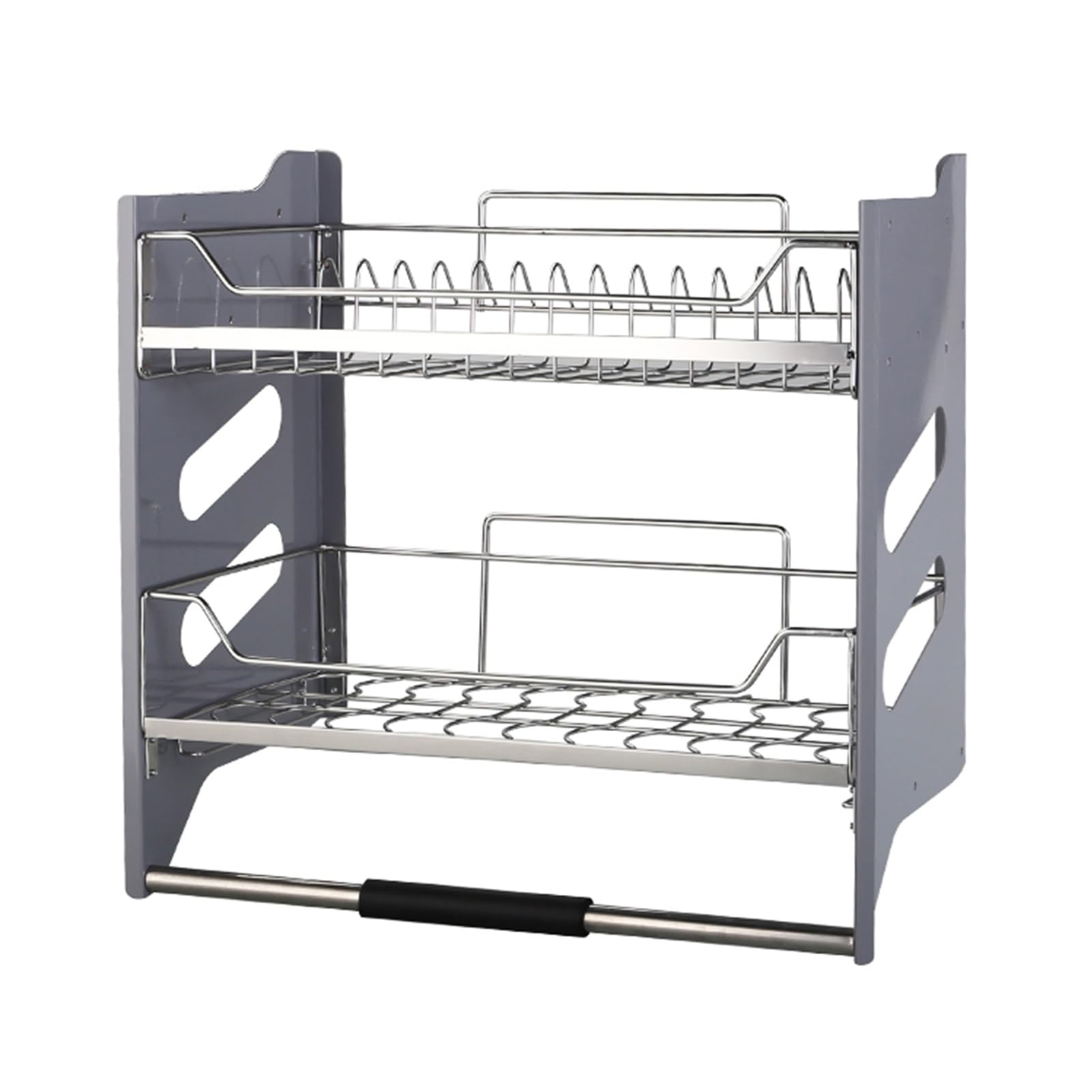 Organizador de Almacenamiento de Armario de Pared abatible, escurridor de Platos, Estante extraíble Resistente, Capacidad de 30 kg, para Cocina, Bar y Restaurante (Armario de 600 mm)