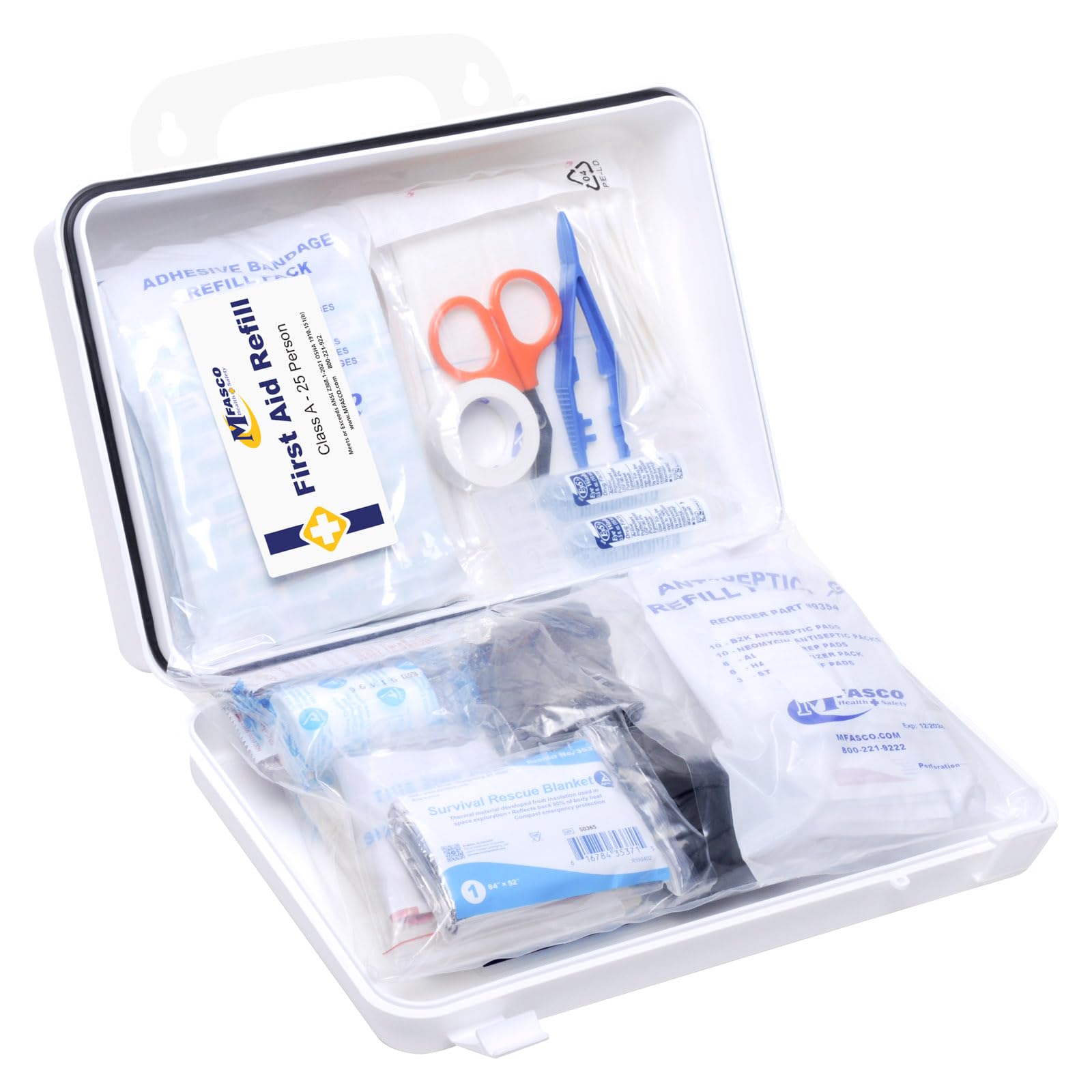 Amazon.com: MFASCO ANSI, OSHA 2021 Compliant First Aid Kit - 115