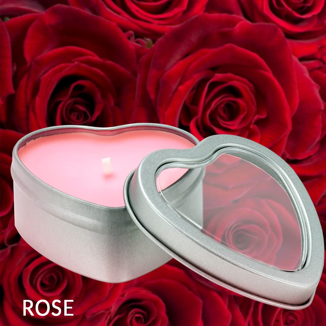 DEYBBY Rose Aromatherapy Pink Tea Light Large Candles, Highly Scented tealight Candles—6 Hours Burn Time for Valentine's Gift, Dinner, Wedding (Pack of 6)