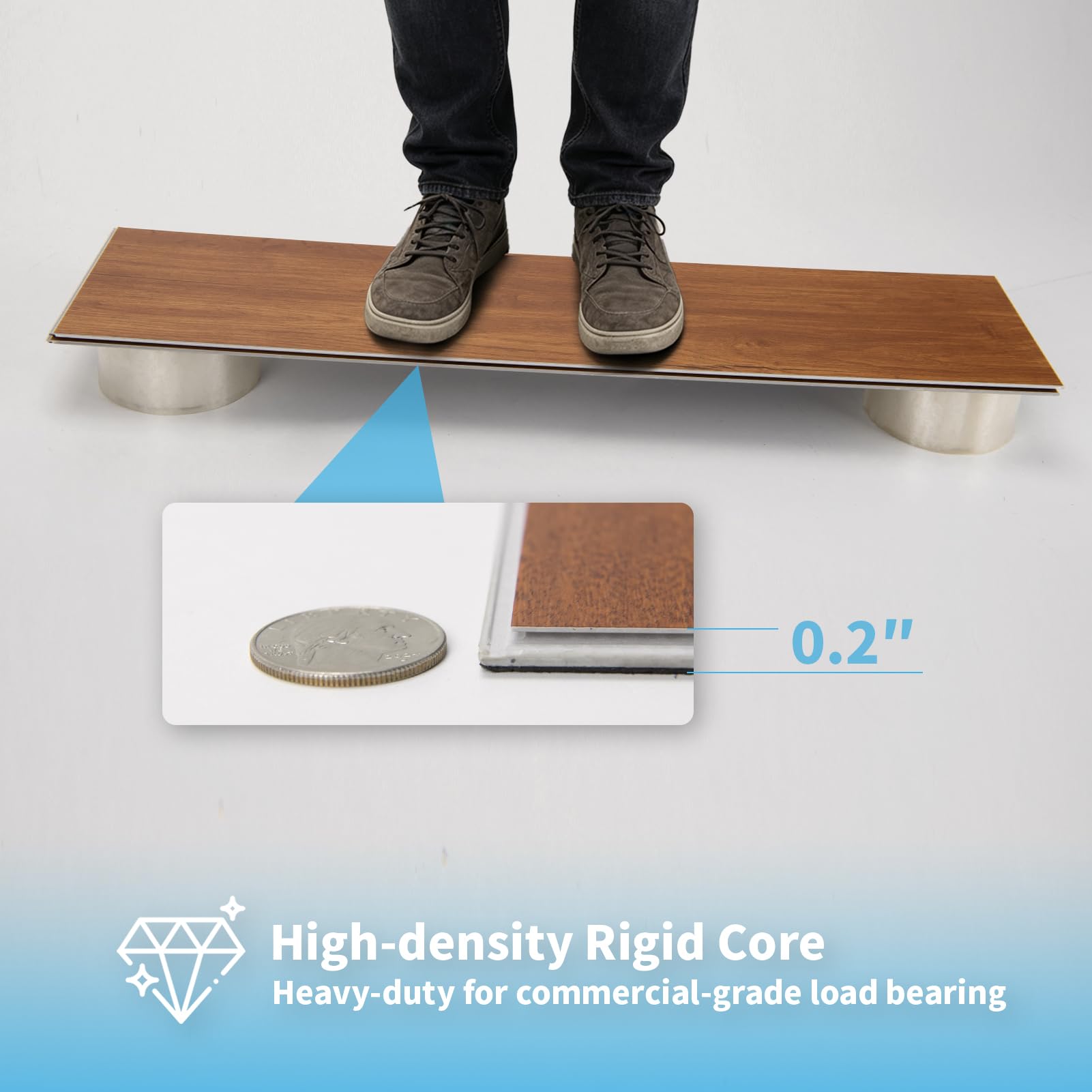 Art3d Azulejos de piso SPC con textura de madera con bloqueo de clic, paquete de 24 unidades, tablones de vinilo de 24 x 6 pulgadas, suelo impermeable para sala de estar, cocina, sótano, ideal para