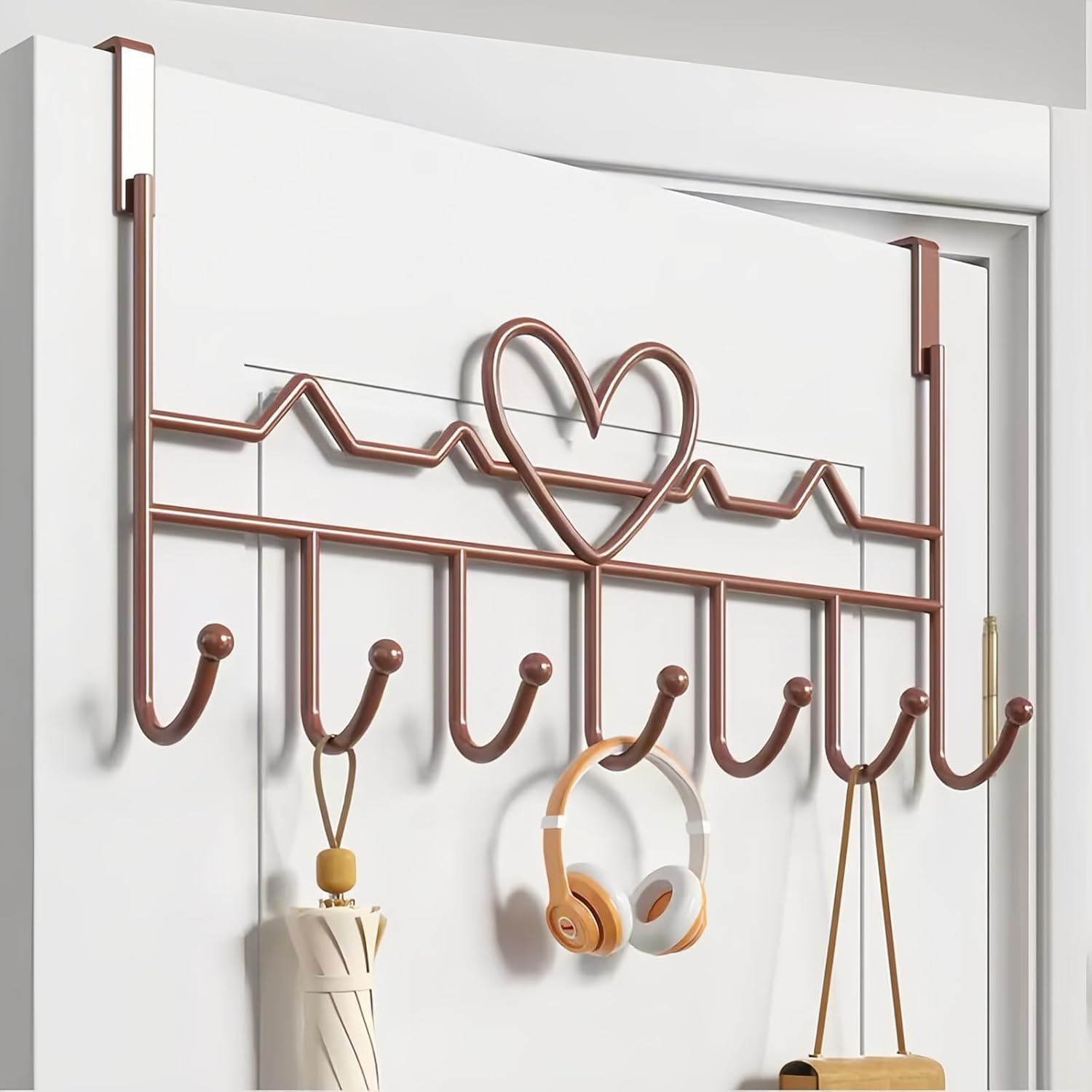 WBDXWB Over The Door Hook, Over Door Hanger for Coat, Towel, Bag, Robe (1 Pack, Bronze)