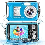 Waterproof Camera, 11FT Underwater Camera2.7K& 1080P Full HD Underwater Camera with 30 Megapixel 16x Digital Zoom, Underwater for Snorkeling Waterproof Digital Camera for Kids