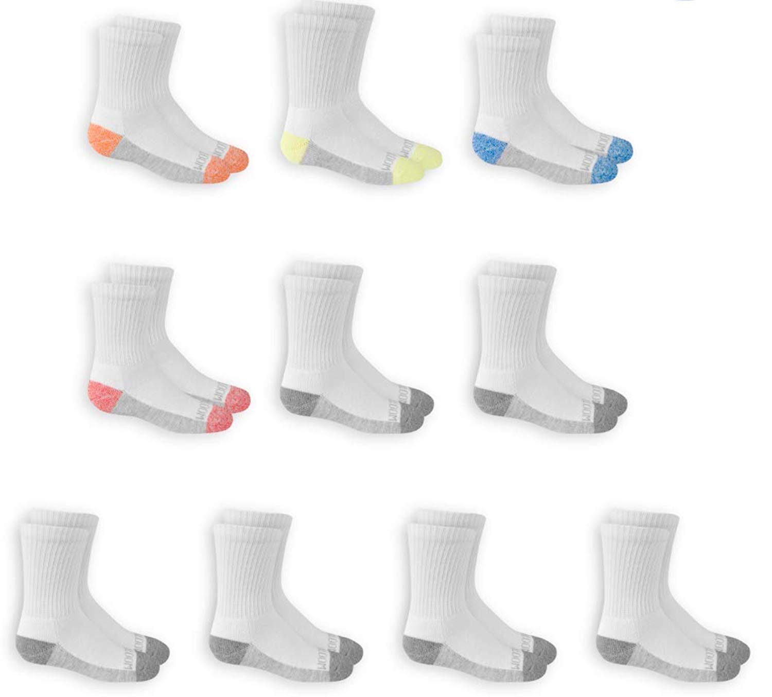 Fruit of the Loom Boys' Zone Cushion No Show Socks (10 Pack)