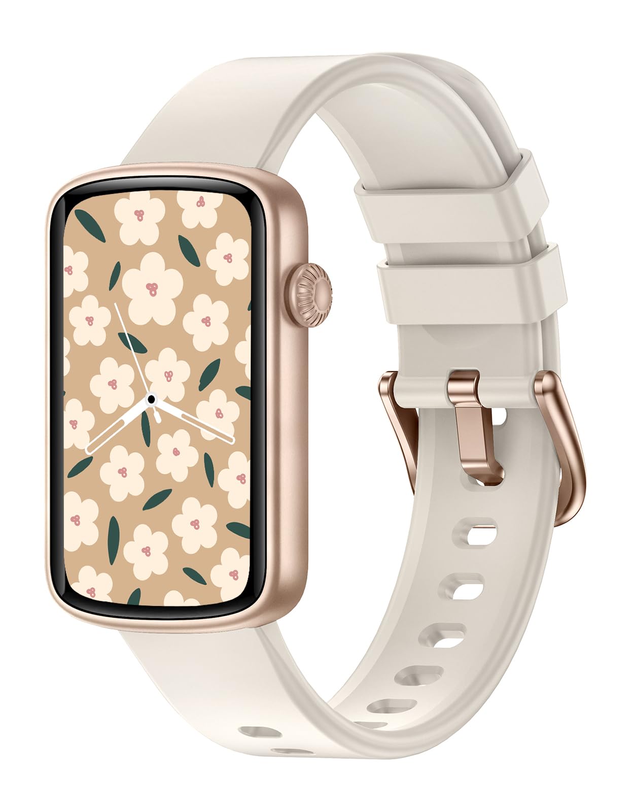 Women's Smart Watch with Oximeter, IP68 Waterproof, DIY Dial, Sleep Monitor, Pedometer, Heart Rate Monitor, Smartwatch for Android iOS (Beige) Global Recycled Standard Global Recycled Standard Global Recycled Standard