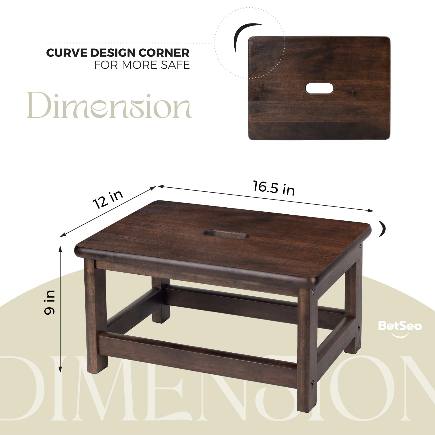 Wooden Step Stool (16.5