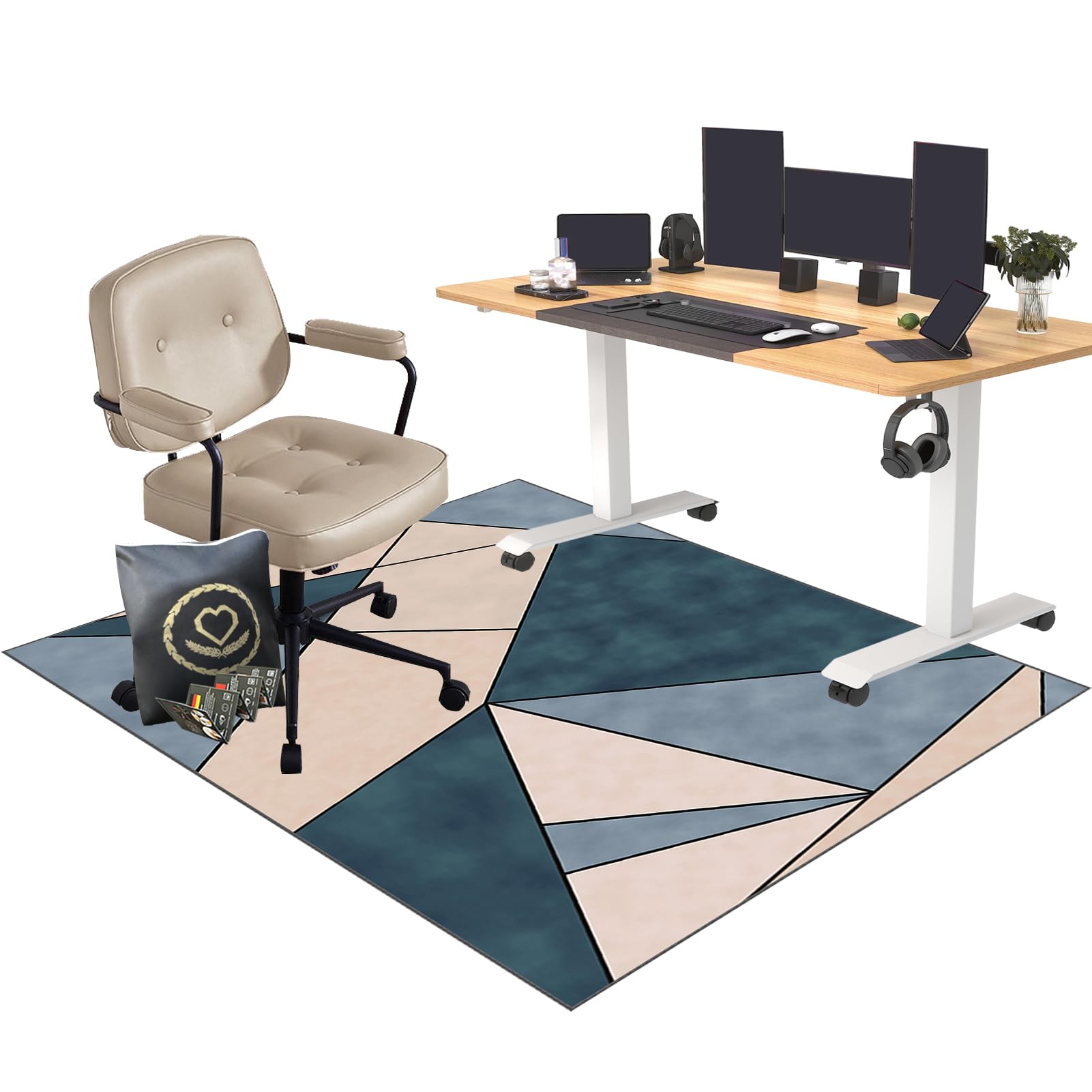 CCTSA 120 x 140 cm Office Chair Mat for Carpeted and Hard Floor | Multi-Purpose Carpet Protector | Gaming Chair Mat | Anti-Slip Low Pile Carpet Mats for Home Office | Floor Protectors for Chairs