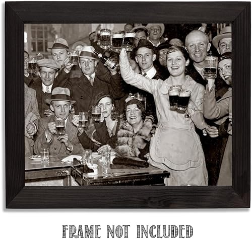 Miniatura 5 de Saludos a todos Póster sin marco de 11 x 14 - Fotos retro vintage de los años 20 para Speakeasy y Bootleggers - Fotografía en blanco y negro de la