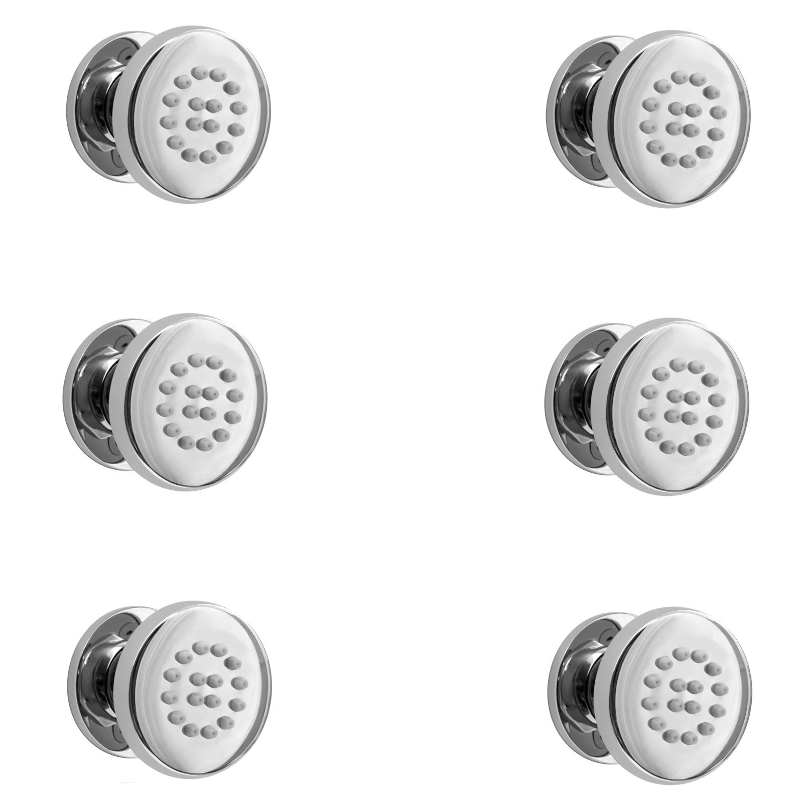 Enki Chrome Mp006 6 Shower Jet Body Massagers Spray Spa Round Bathroom Swivel