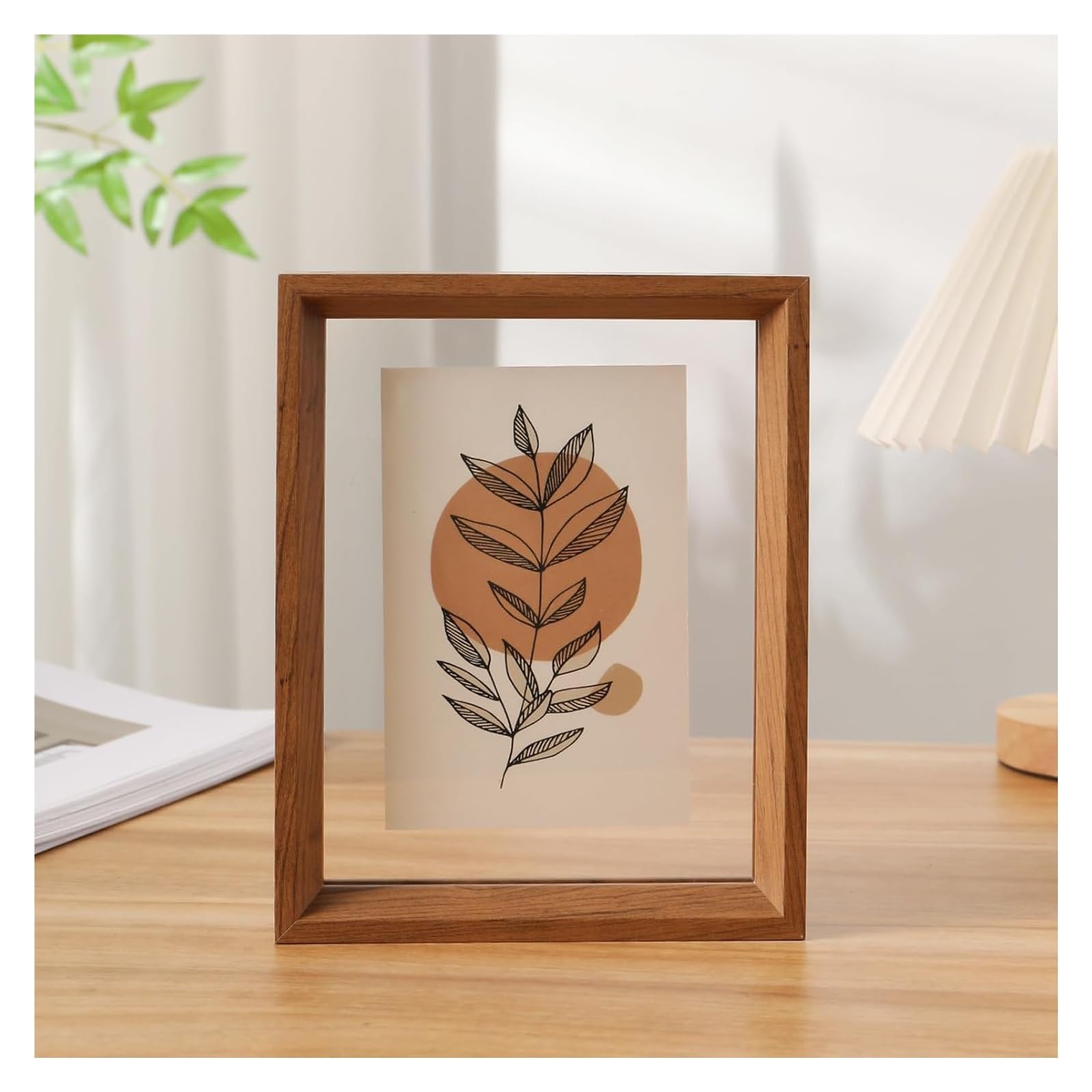 a4 frame, Acrylic Floating Frames for Photo Display and Pressed Flowers Multicolor(Walnut,A3)