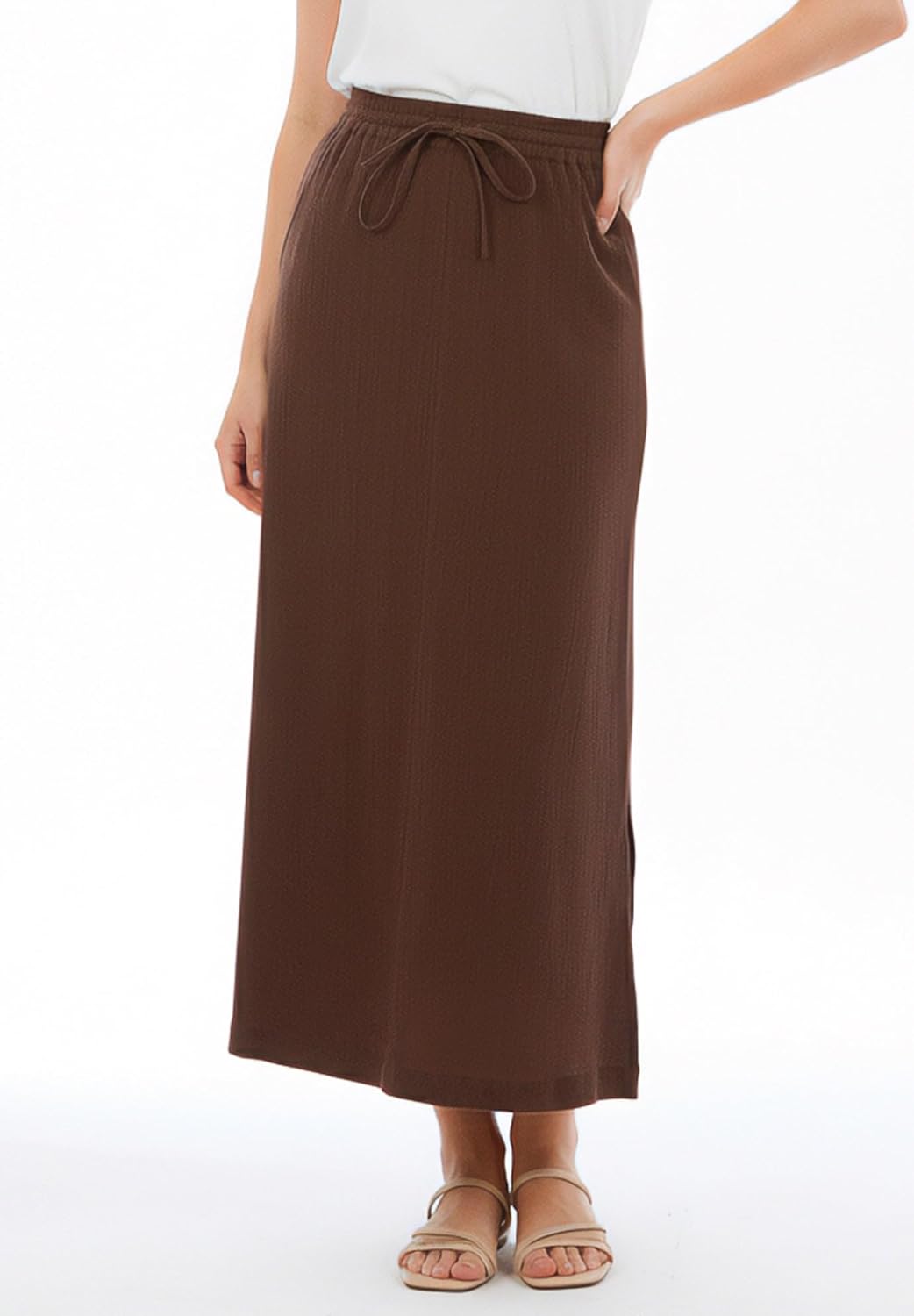 Jessica London Women's Plus Size Cotton Gauze A-Line Midi Skirt