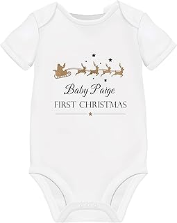 Pitter Patter BaGifts Novelty & Special Use Clothing,Novelty,Bodysuits & One Pieces My First Christmas Baby Grow Clothes Outfit Boy Girl Personalised 1st Xmas Newborn Vest Boys Clothes Gifts
