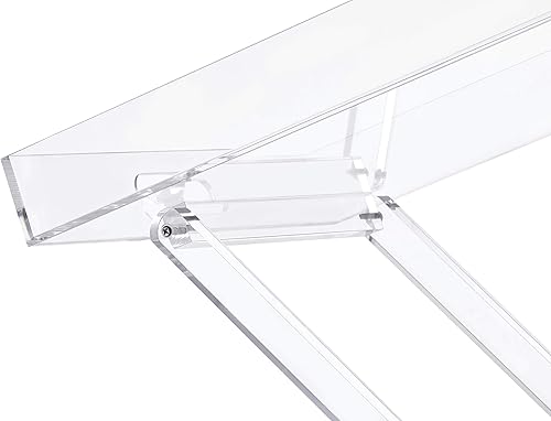 Miniatura 4 de LIKENOW Mesa Plegable de Bandeja de Acrílico para Muebles, Mesa Auxiliar Lateral, Transparente, Moderna, 19x13 pulgadas, 23 pulgadas de Alto