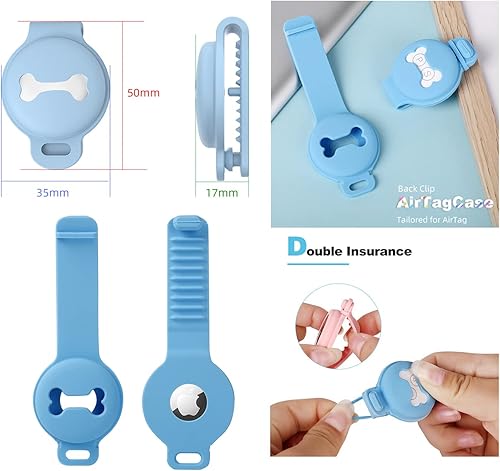 Miniatura 2 de Skywin Funda de silicona para Airtag para collar de mascotas, funda para collar de perro Air Tag que protege el dispositivo del polvo y los daños,