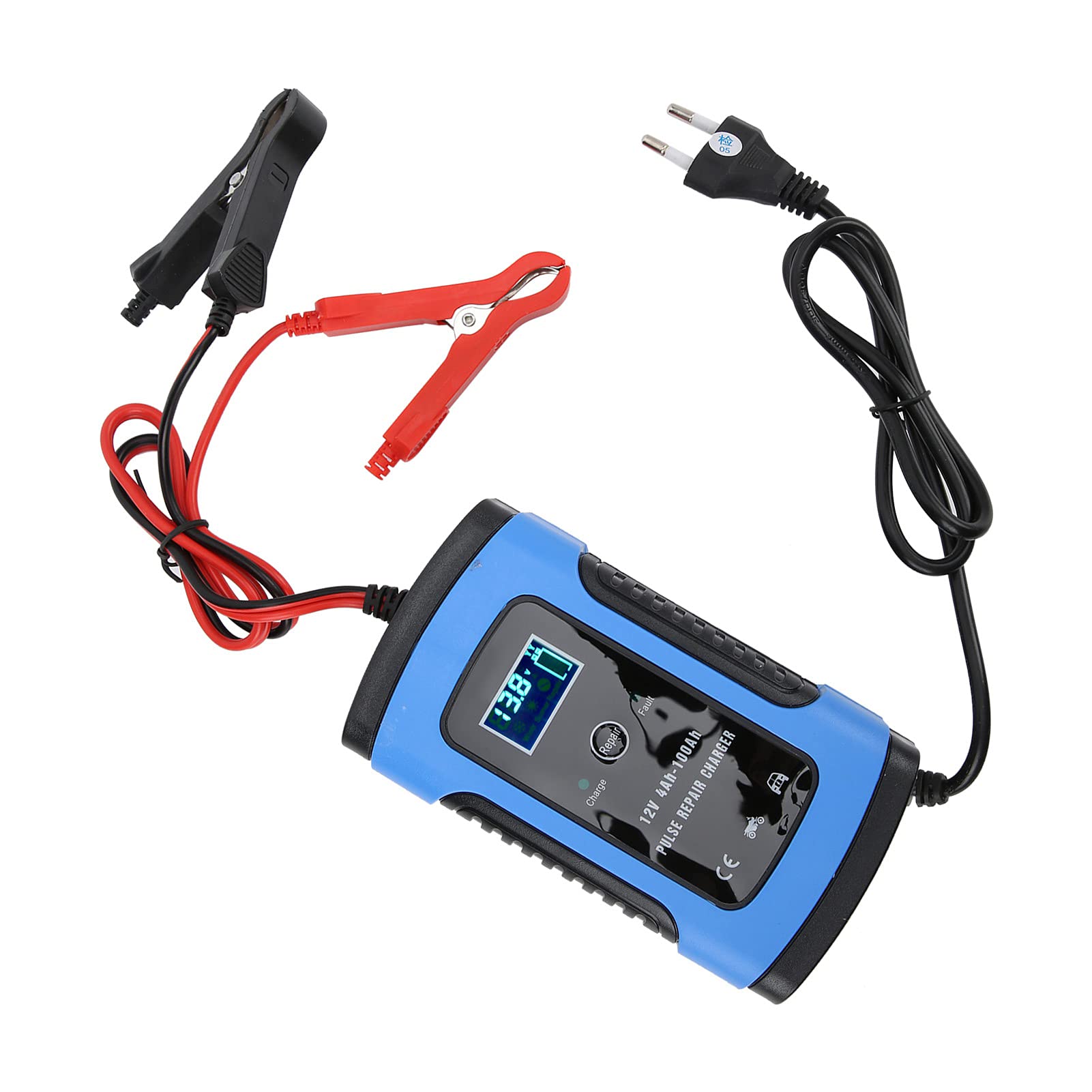 Konserwator i odsiarczacz akumulatora motocyklowego 12 V 6 A z cyfrowym wyświetlaczem LCD, inteligentne narzędzie do naprawy akumulatorów AGM GEL Wet EFB, automatyczne 3-stopniowe