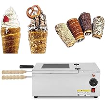 1500W Commercial Chimney Cake Machine Oven, Electric Cone Chimney Bread Roll Maker with 2 Baking Rollers, for Restaurant Home Kitchen Snack Bar, 50C300C, 20240325