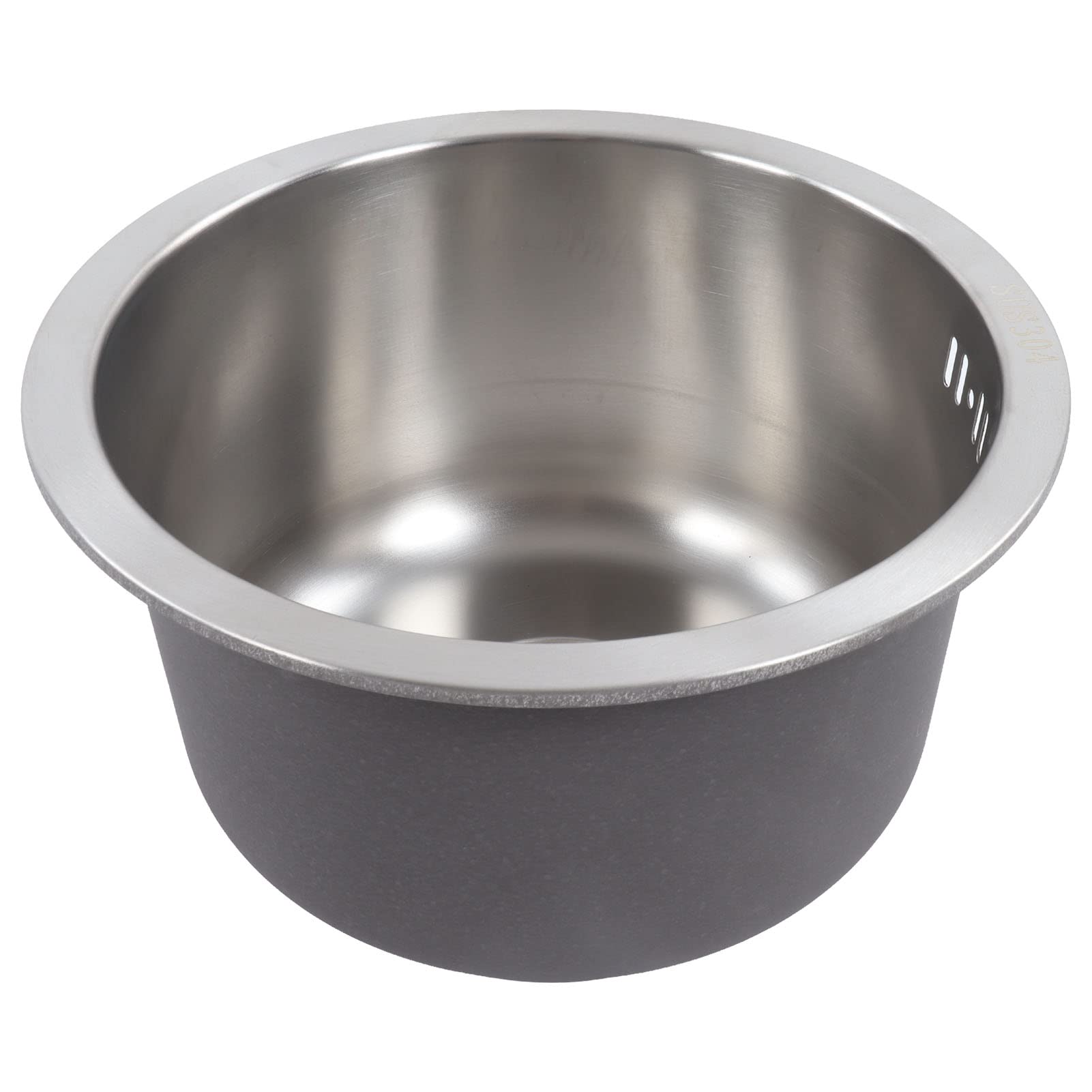 Mini Round Stainless Steel Kitchen Sink, High Capacity Basin, Resistant to Stains, for Perfect Water Drainage, 30cm Diameter, Suitable for any Countertop Material, Direct Fitting