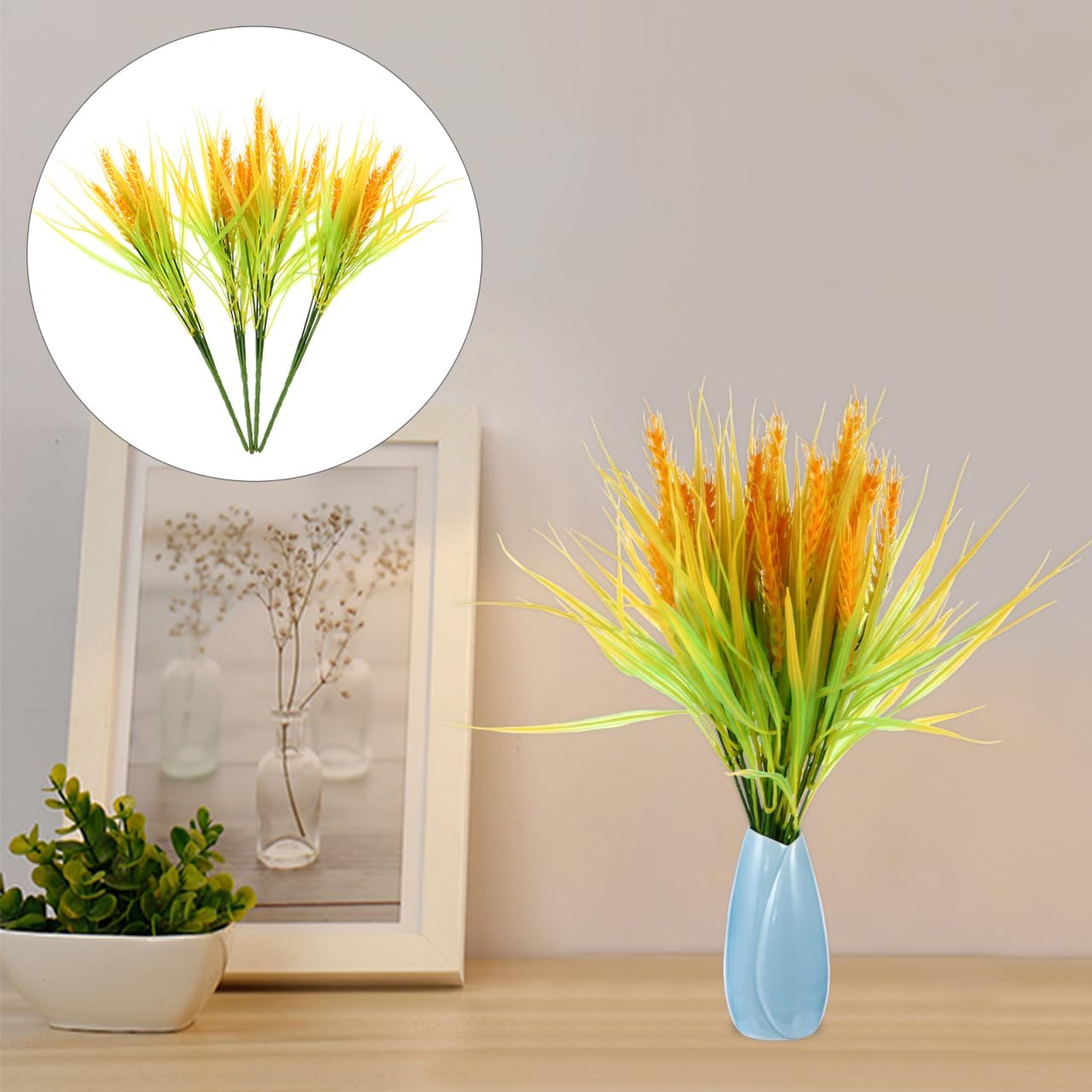 ABOOFAN 4 Pcs Artificial Wheat Stalks Simulated Wheat Ears for Rustic Farmhouse Home Decor Centerpiece Arrangement - Image 7