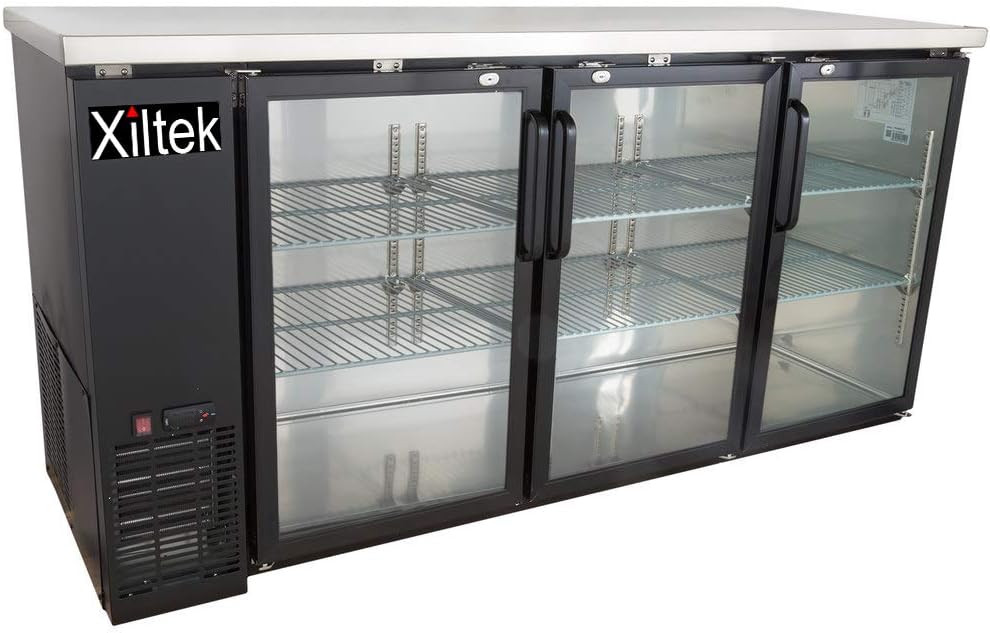 Xiltek 24" Depth 72" Length Glass Door Back Bar Cooler Refrigerator