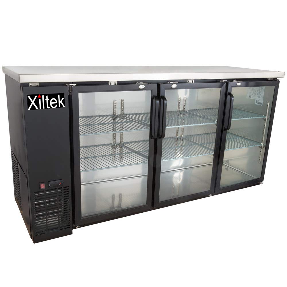 Xiltek New 72" Three Glass Door Back Bar Beer Cooler Refrigerator