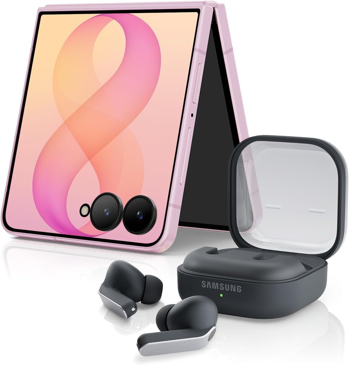 Samsung Galaxy Z Flip8 Phone + Buds4 Pro + $200 Gift Card, 256GB, Pink | 2026 AI Android Smartphone + Buds4 Pro, FlexCam + Super Steady Video and Snapdragon 8 Elite Gen 5 Chip, US 1 Yr Warranty