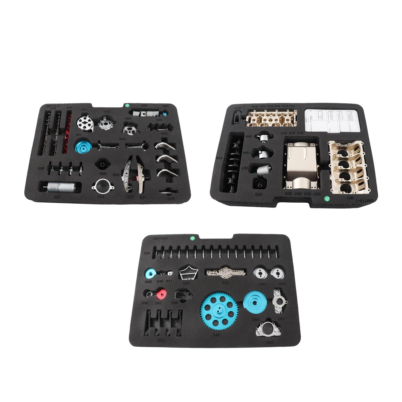 Changor Kit Motore a 4 Cilindri Modello Assemblato Fai-da-te Interamente in Metallo per Giocattoli Meccanici per Auto Lega di Alluminio 158,5 X 182 X 117 Mm