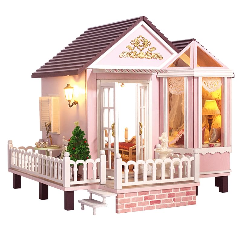 Spilay Miniature House Kits For Adults, DIY Miniature House Kit with LED Light, Creative 3D Puzzle for Relaxation & Desk Decor - Soothing Crafts for Teens Adults - A005 — image 1