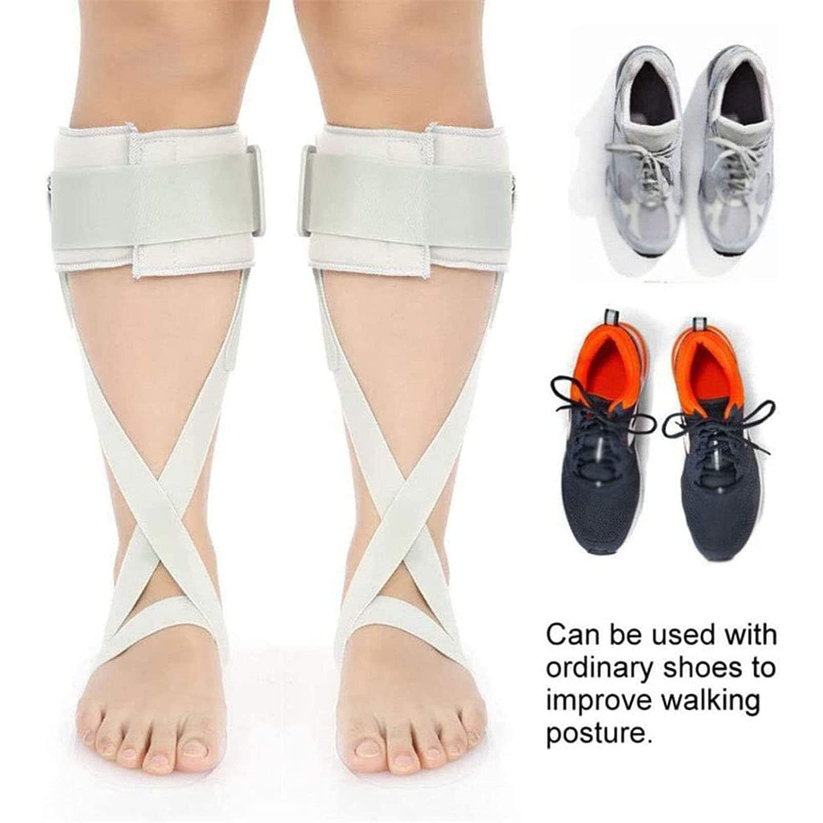 Ortesis de tobillo y pie, soporte ajustable para pie caído, ortesis de material cómodo para pie caído, para esguince de talón, elevación de ligamentos, soportes de arco, pie izquierdo-M (pie izqu