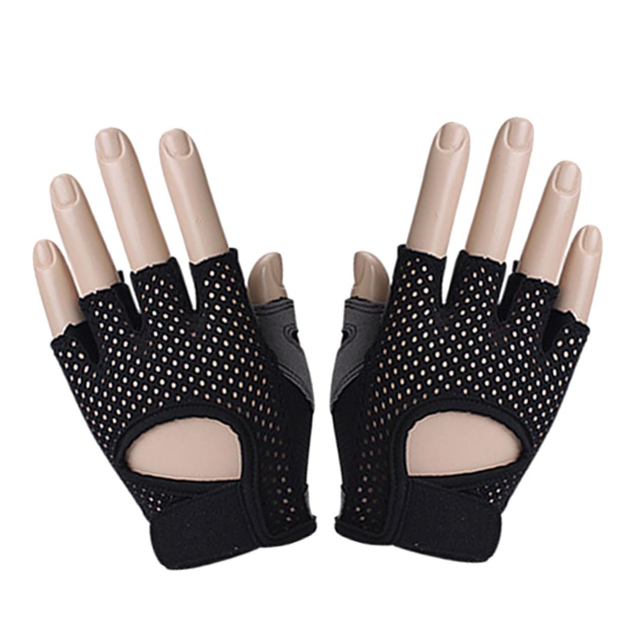 Kisangel 3piezas Guantes De Entrenamiento para Mujeres Guantes De Fitness Dedos Cortos Diseño Antideslizante y Transpirable Protección para Levantamiento De Pesas y Ejercicio Negro Talla