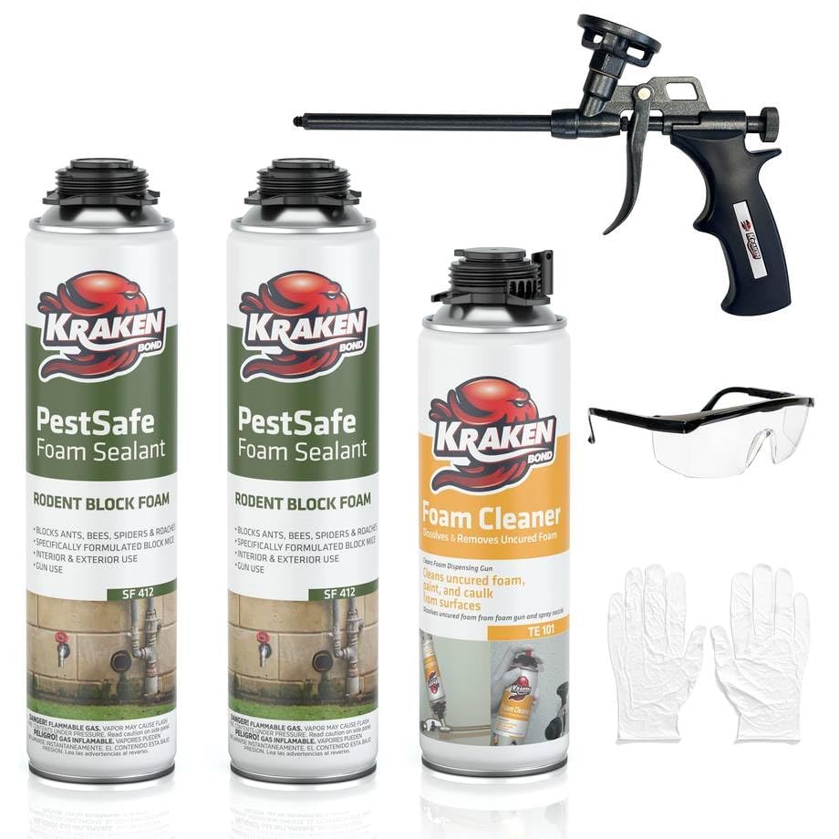 Kraken Bond Spray Foam Sealant 2x24oz, Gun Included