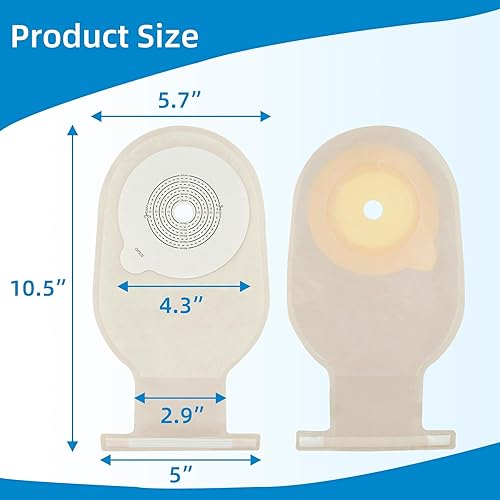 Miniatura 2 de 10 bolsas de colostomía, suministros de colostomía para ostomía, bolsas drenables de una pieza con lazo giratorio para el cuidado del estoma de