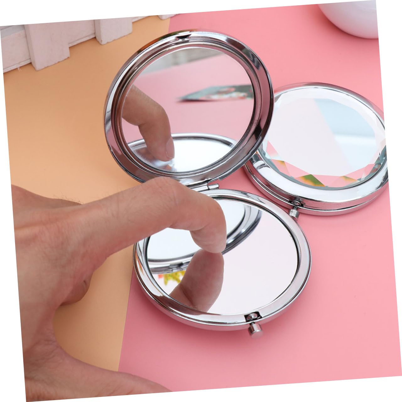 DOITOOL 10 Piezas Espejo de Maquillaje Compacto de Doble Cara Espejo Cosmético de Viaje de Mano Unidades Maquillaje