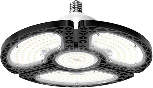 Luces LED de garaje, 80 W, LED deformable, luces de techo 12000 LM, CRI 80 LED, Luces de Tienda para Garaje, Luces de Garaje con 3 paneles Luces LED de garaje, 80 W, LED deformable, luces de techo 12000 LM, CRI 80 LED, Luces de Tienda para Garaje, Luces de Garaje con 3 paneles