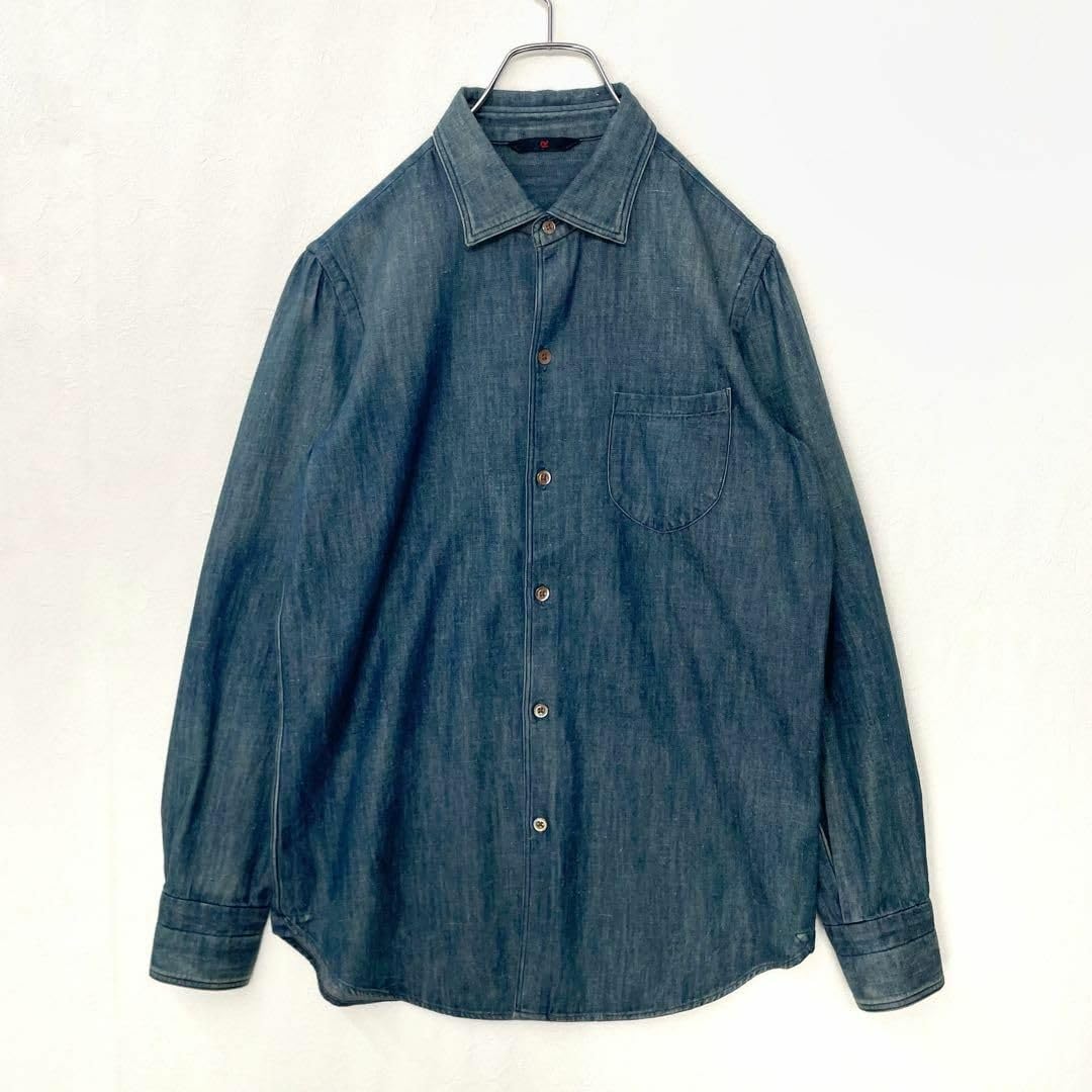 45rpm - 45rpm　インディゴ　ヴィンテージ加工　長袖　デニムシャツ　ブルー　2サイズ Amazon.co.jp: 45rpm 45R インディゴ ヴィンテージ加工 長袖