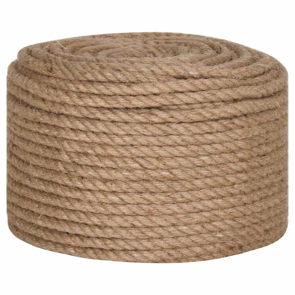 vidaXL Jute Rope, 100 m x 10 mm, 100% Natural Jute, Brown, Flexible and Durable, Craft, Nautical, Cat Scratching Post, Garden, and Decorative Use