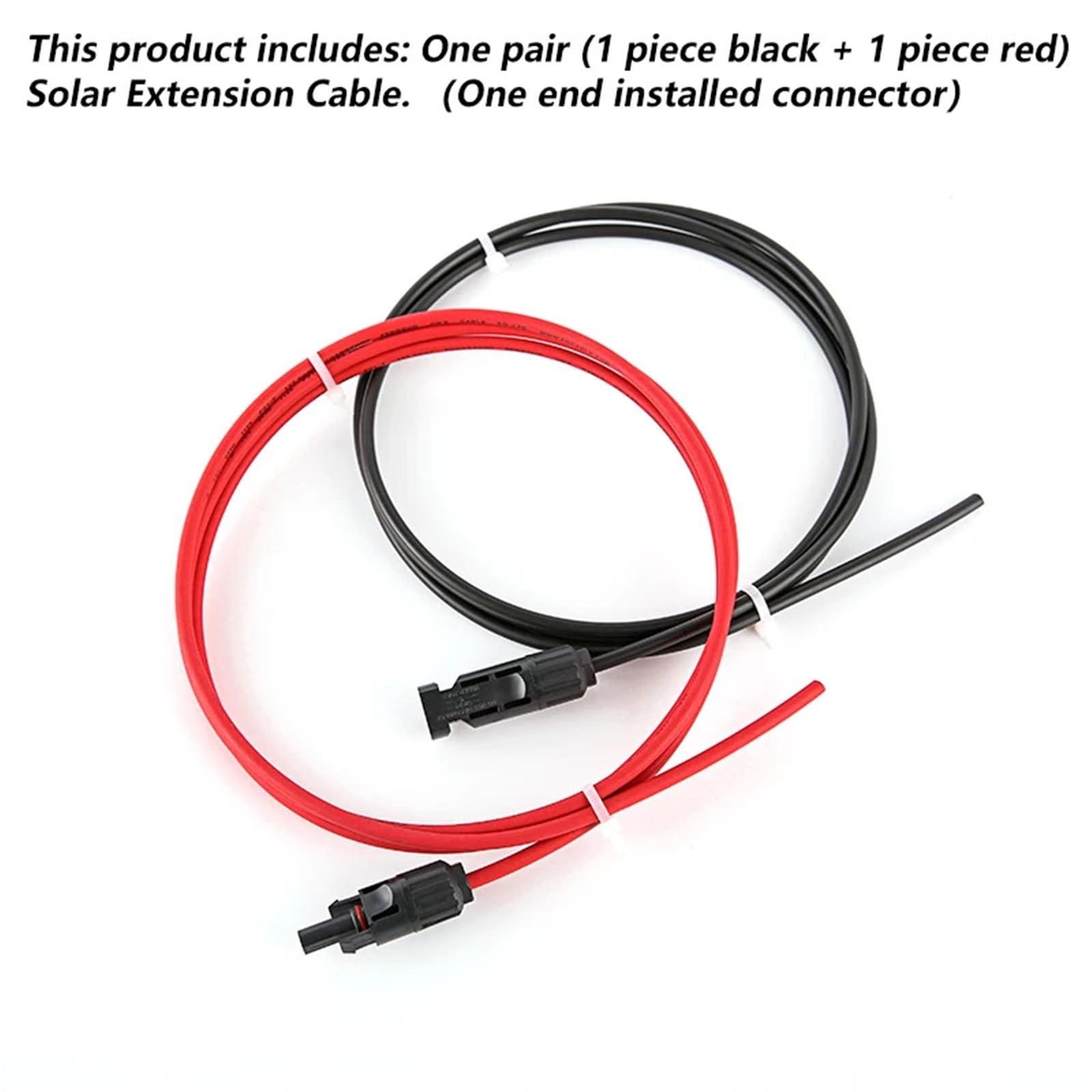 1 par de cables de cobre para panel solar, 6, 4, 2,5 mm², 10, 12, 14 AWG, negro y rojo, con cables solares fotovoltaicos (14 AWG-2,5 mm2,5 m, un extremo instalado)