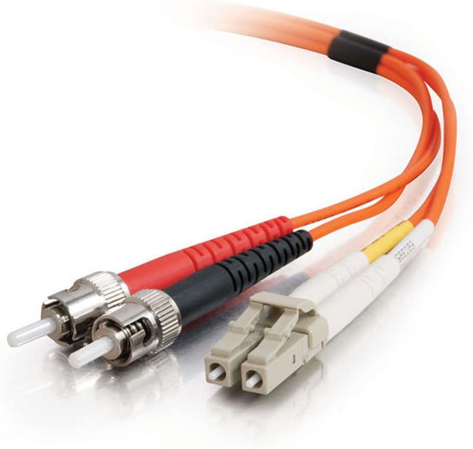 C2G 37947 OM1 Fiber Optic Cable - LC-ST 62.5/125 Duplex Multimode Fiber Cable, Plenum CMP-Rated, Orange (9.8 Feet, 3 Meters)