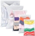 20 Pack Plastic Ziplock Bags for Clothes and Shoes, Reusable Transparent Frosted Resealable Storage Bags for Trips and Home, Space-Saving Organizer Travel Bags for Luggage, Cosmetics, Underwear