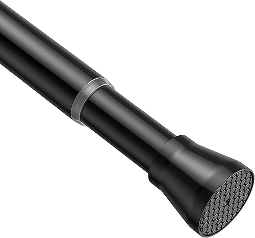 Varillas de tensión para ventanas de 28 a 48 pulgadas, barra de cortina de tensión negra, barra de tensión pequeña, sin taladro, antideslizante,