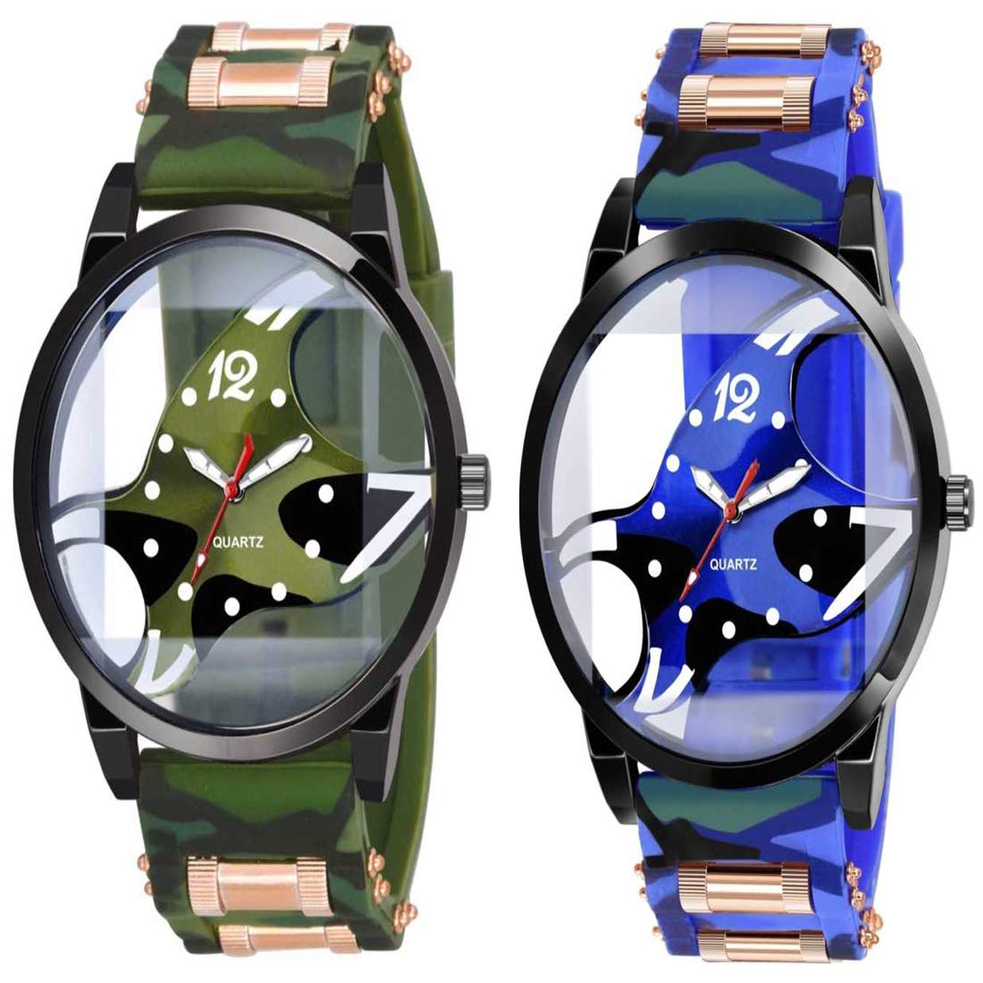 crispy™ Transparent Dial Style Sports Green & Blue Collection Digital Watch - for Men Digital Watch - for Men (B08XW6ZM73) Amazon Price History, Amazon Price Tracker