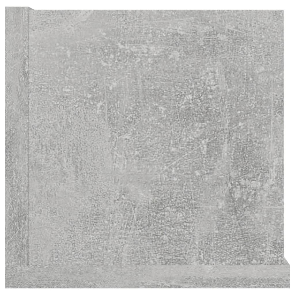 Regał ścienny na płyty CD, szary beton, 100 x 18 x 18 cm, materiał drewnopochodny z 4 półkami, wiszący regał na płyty CD DVD, montaż ścienny, wytrzymały i trwały, idealny do salonu, sypialni