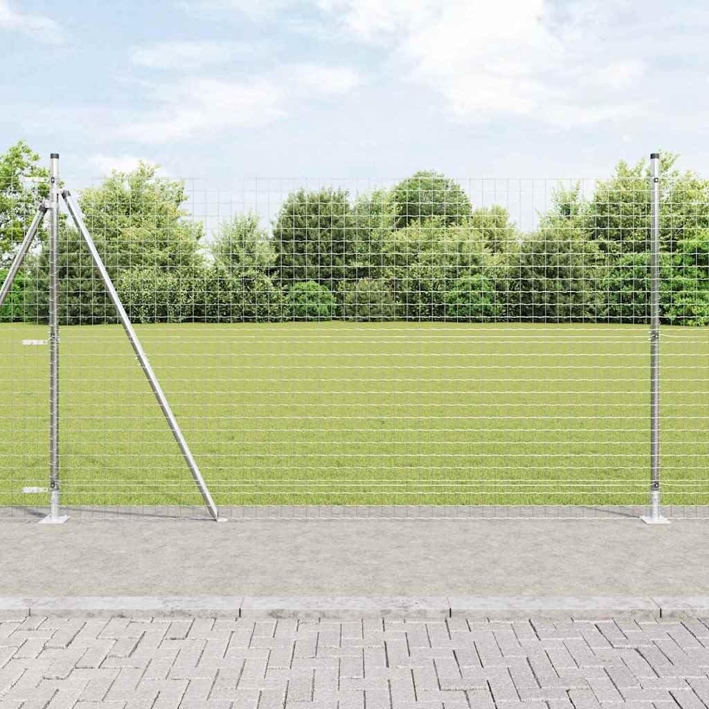 Postes de valla para hormigón, acero recubierto de polvo plateado, 26 unidades, para jardín, terraza, parcela y patio, resistente a la intemperie, al óxido y a la corrosión, 170 cm, exterior