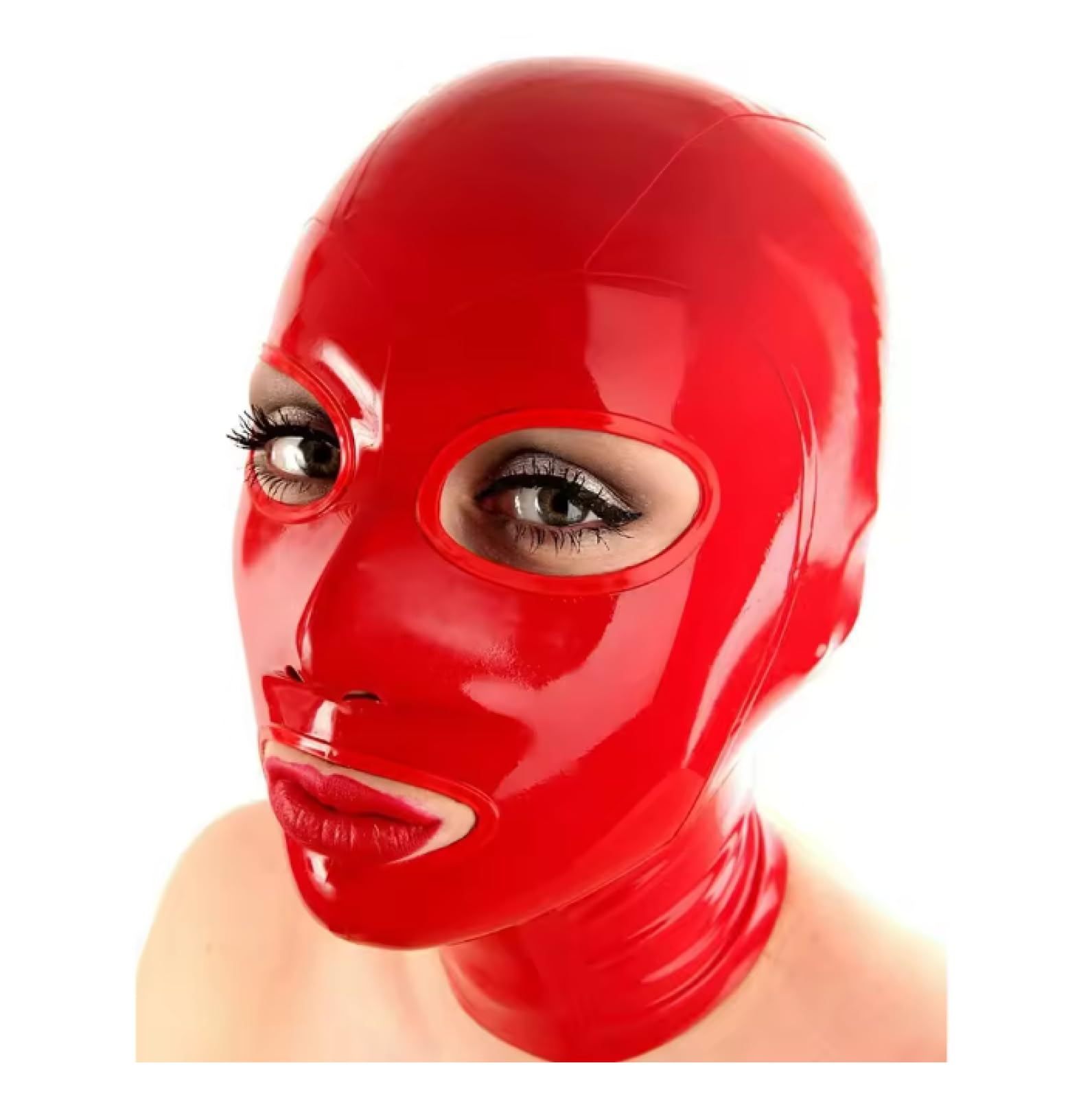100% Latex Hood Cosplay Rote Naturkautschuk -Maske Handgefertigte Kopfbedeckung
