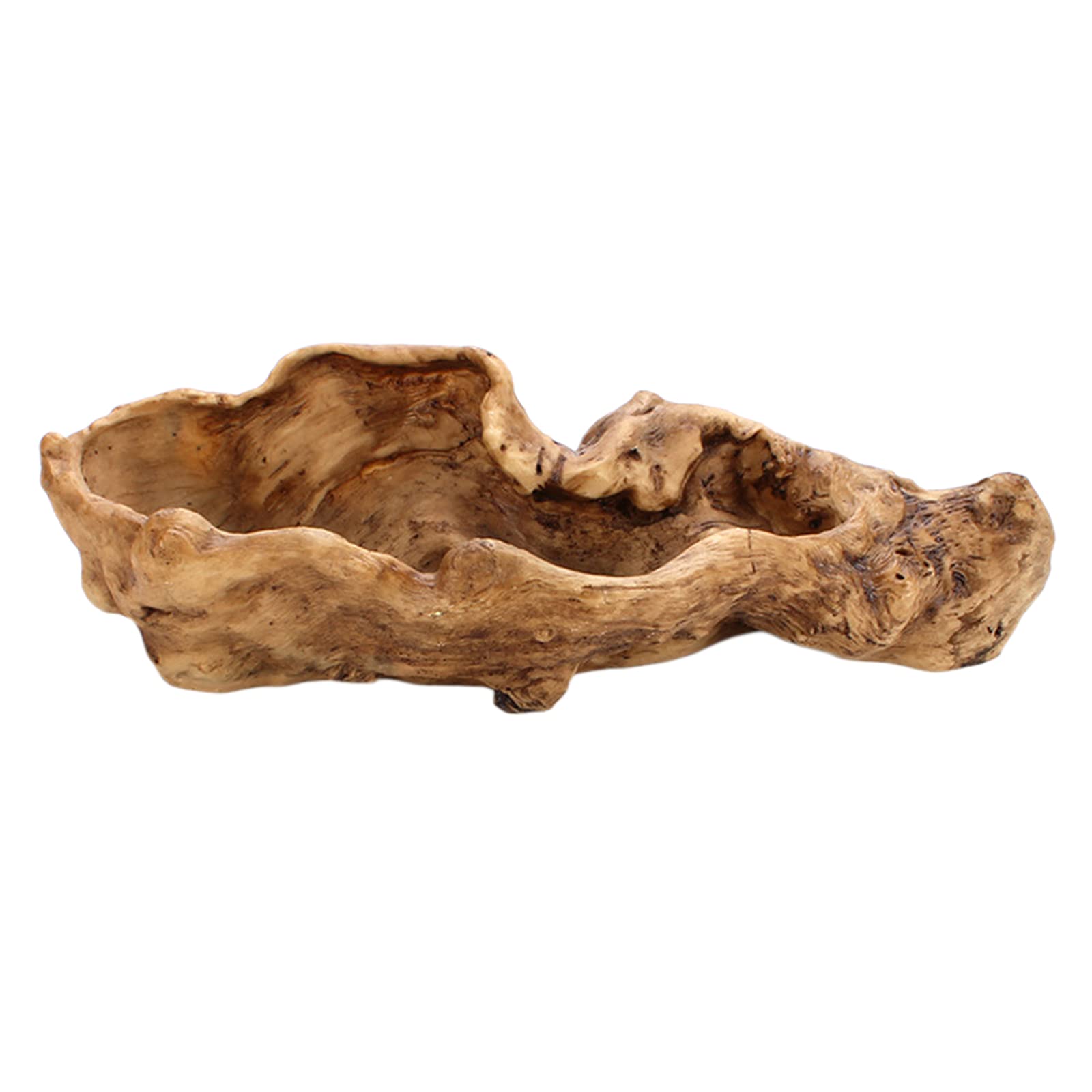 Fenteer Irregulärer Blumentopf aus Harz, Künstliche Treibholz Pflanzer Skulptur ​Sukkulenten Pflanzer Übertopf Rustikaler Kaktus Container Blumentopf Treibholz Stamm Stump Log Dekorativer