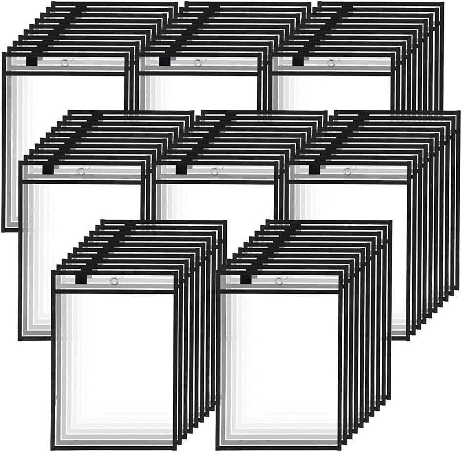 Uooduby 80個パック ホワイトボードポケット 再利用可能 仕事用チケットホルダー 教師 教室 オフィス 整理